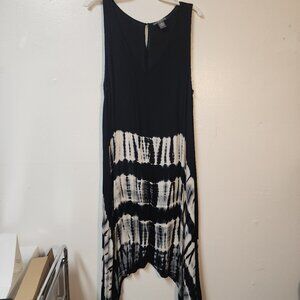 Chelsea & Theodore black white tie dye maxidress 2x Flowy Summer Hobo